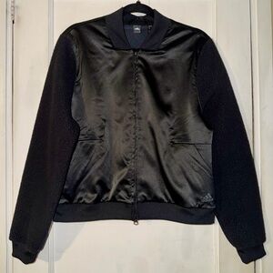 Adidas Women's ID Sherpa and Satin Bomber Jacket - EUC - Size M